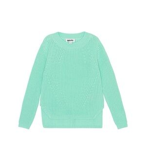 NWT Molo Gillis‎ Mint Green Girls 100% Organic Cotton Knit Sweater Size 7-8